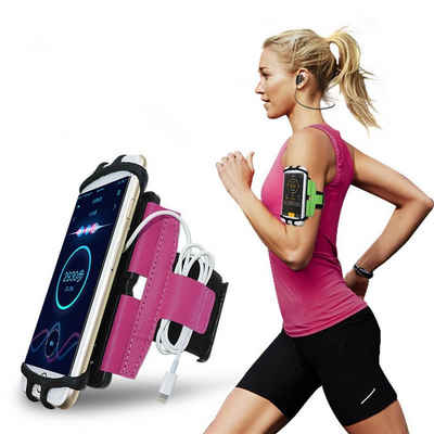 CoverKingz Handyhülle Sport Lauf Armband für Smartphones 4,0 - 7,0 Zoll Fitness Tasche Pink, Sport Schutzhülle drehbar Handyhülle Jogging Schutztasche Etui