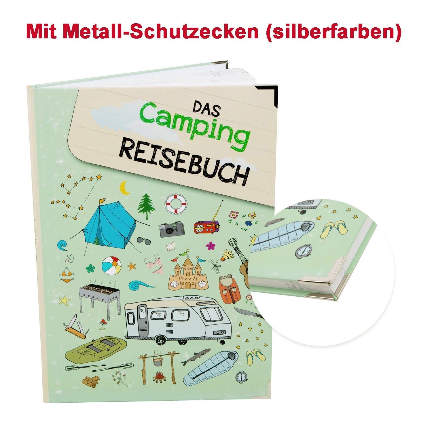 Logbuch-Verlag Dekofigur XXL Campingbuch DIN A4 - Reisebuch für Camper - Camping Tagebuch