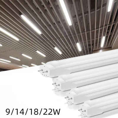 WILGOON Lichtleiste 2 Stück 9/14/18/22W LED Leuchtstoff Röhre matt (6000K) LED Lichtleiste, LED fest integriert, Kaltweiß, Werkstattlampe Leuchtstoffröhre, Ersatzröhre T8 LED Tubes