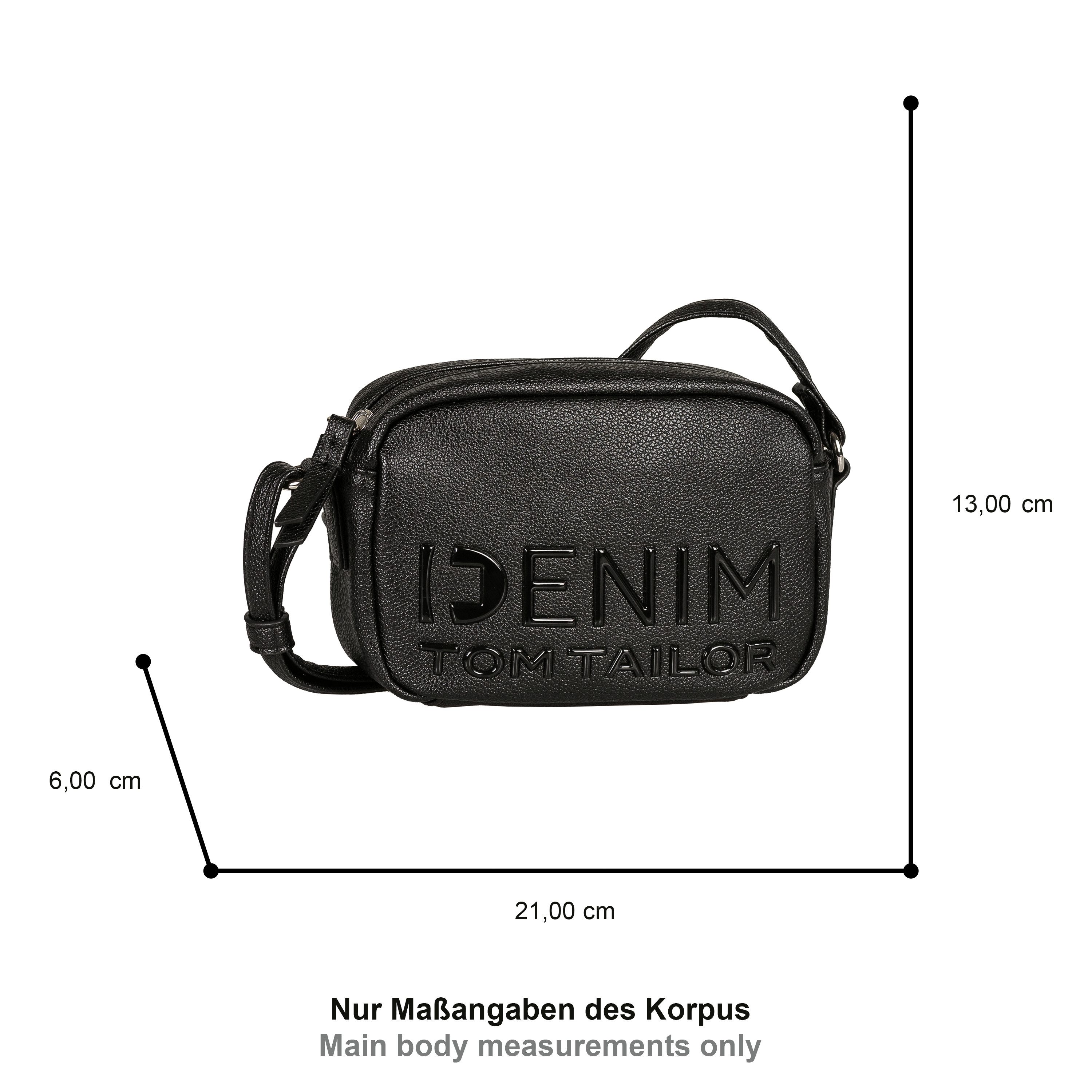 TOM TAILOR Denim Handtasche Aveline, Damen Umhängetasche, Schultertasche mit glänzendem 3D-Logo