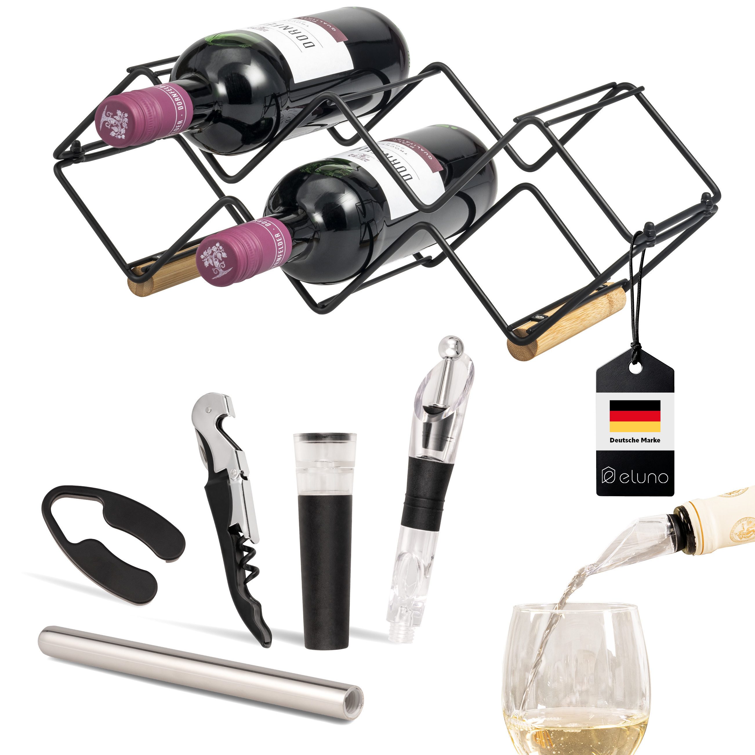 eluno Weinregal Weinregal-Set 6tlg., Sommelier-Set