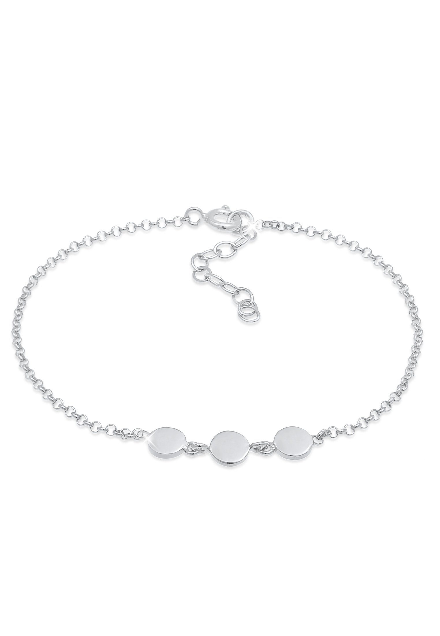 Elli Armband Plättchen Rund Disc Kreis 925 Silber, Geo | Silberarmbänder