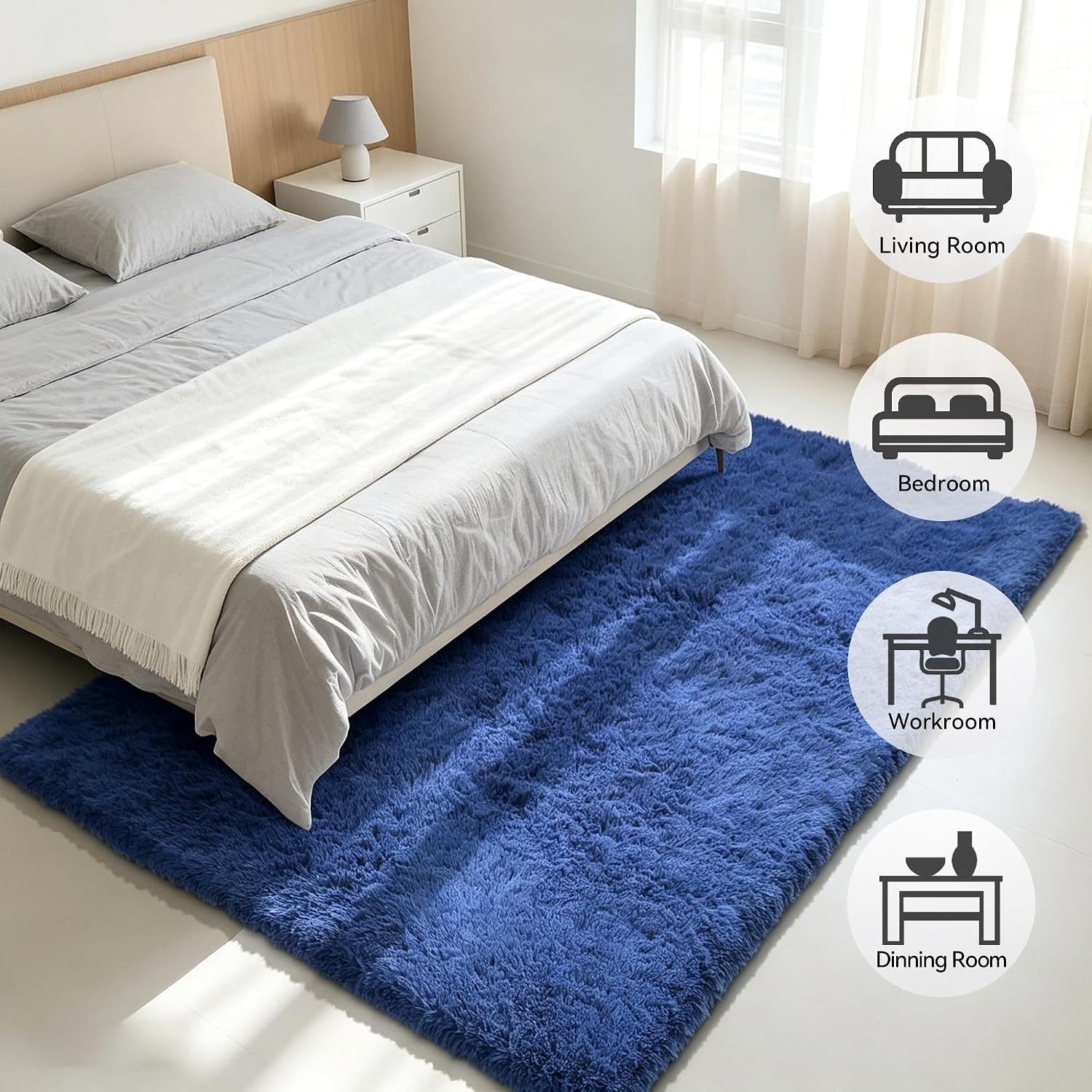 MCC direct Hochflor-Teppich Hochflor-Teppich – luxuriöser Flauschteppich - 7 Größen & 7 Farben – Bild 3 von 4