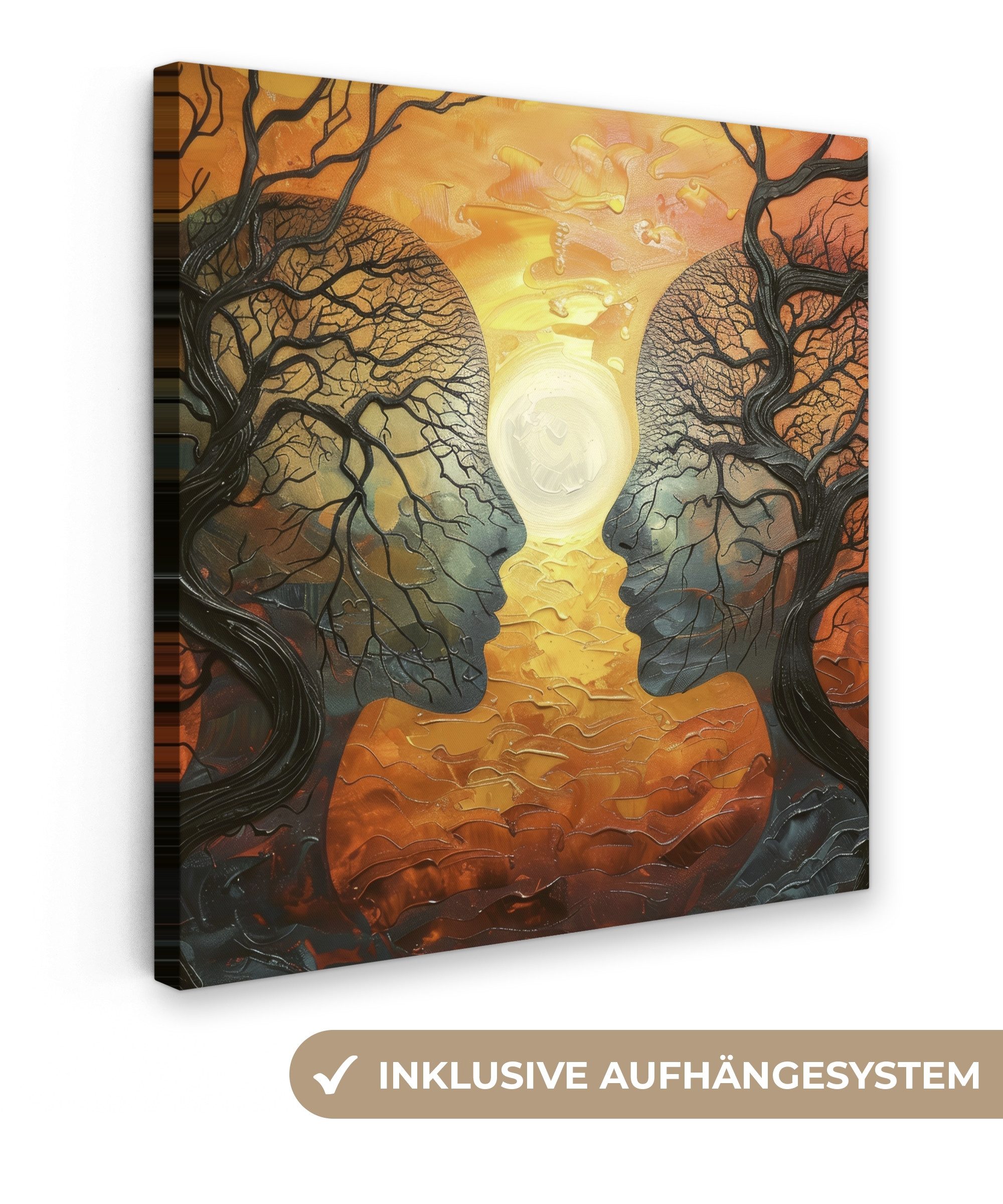OneMillionCanvasses® Leinwandbild Bäume - Gesichter - Sonne - Kunst, Fotodr günstig online kaufen