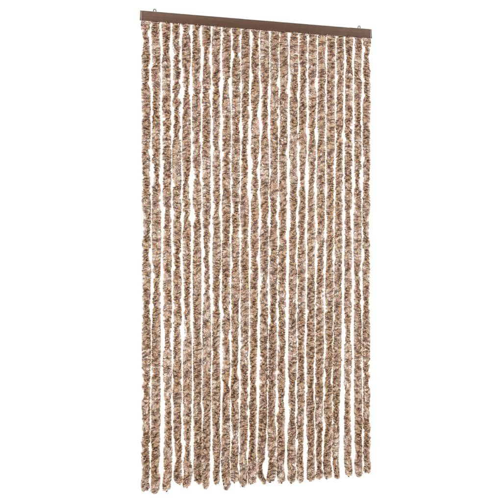 vidaXL Захист від комах-Vorhang, Fliegenvorhang Beige und Dunkelbraun 100x200 cm Chenille