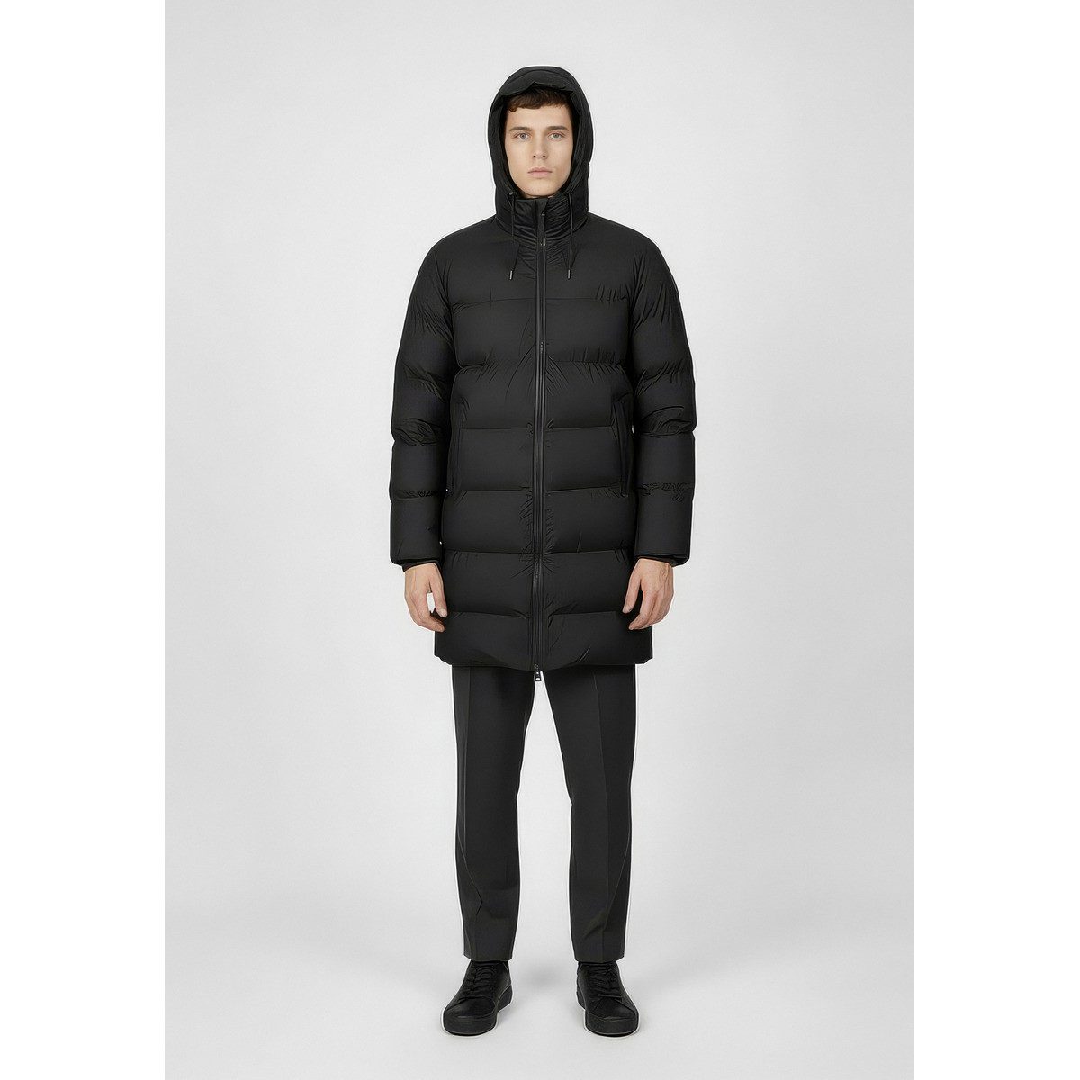 Rains Steppjacke Alta Longer Puffer Jacket W3T3 Unisex Erwachsene (1-St) Winterjacke, Übergangsjacke, Windjacke, Outdoorjacke, Mantel