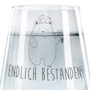 Mr. & Mrs. Panda Glas Bär Prüfung - Transparent - Geschenk, Abschluss, Zeugnis, Teddybär, T, Premium Glas, Exklusive Gravur
