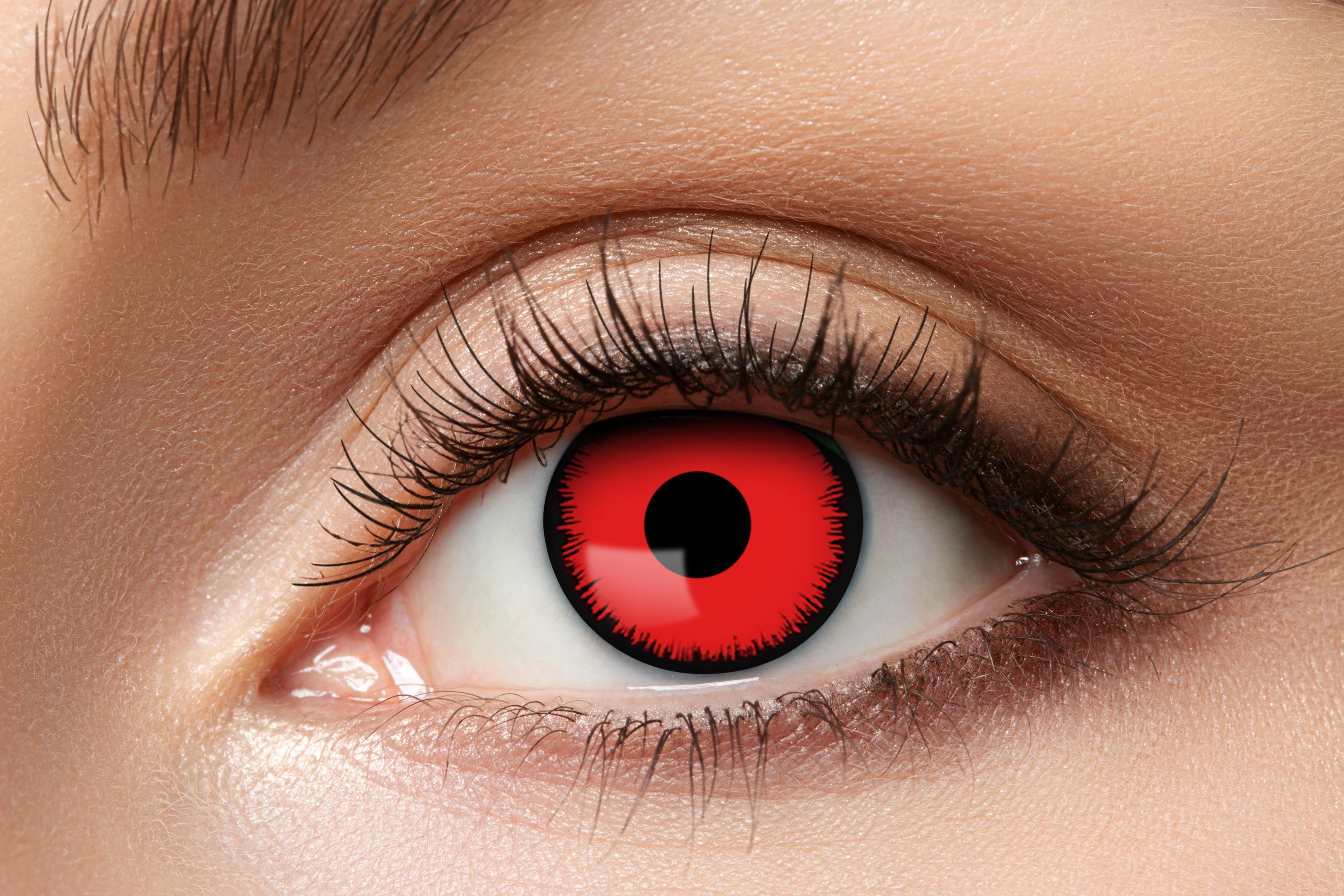 Eyecatcher Farblinsen Angelic Red Kontaktlinsen. Rote Farblinsen.