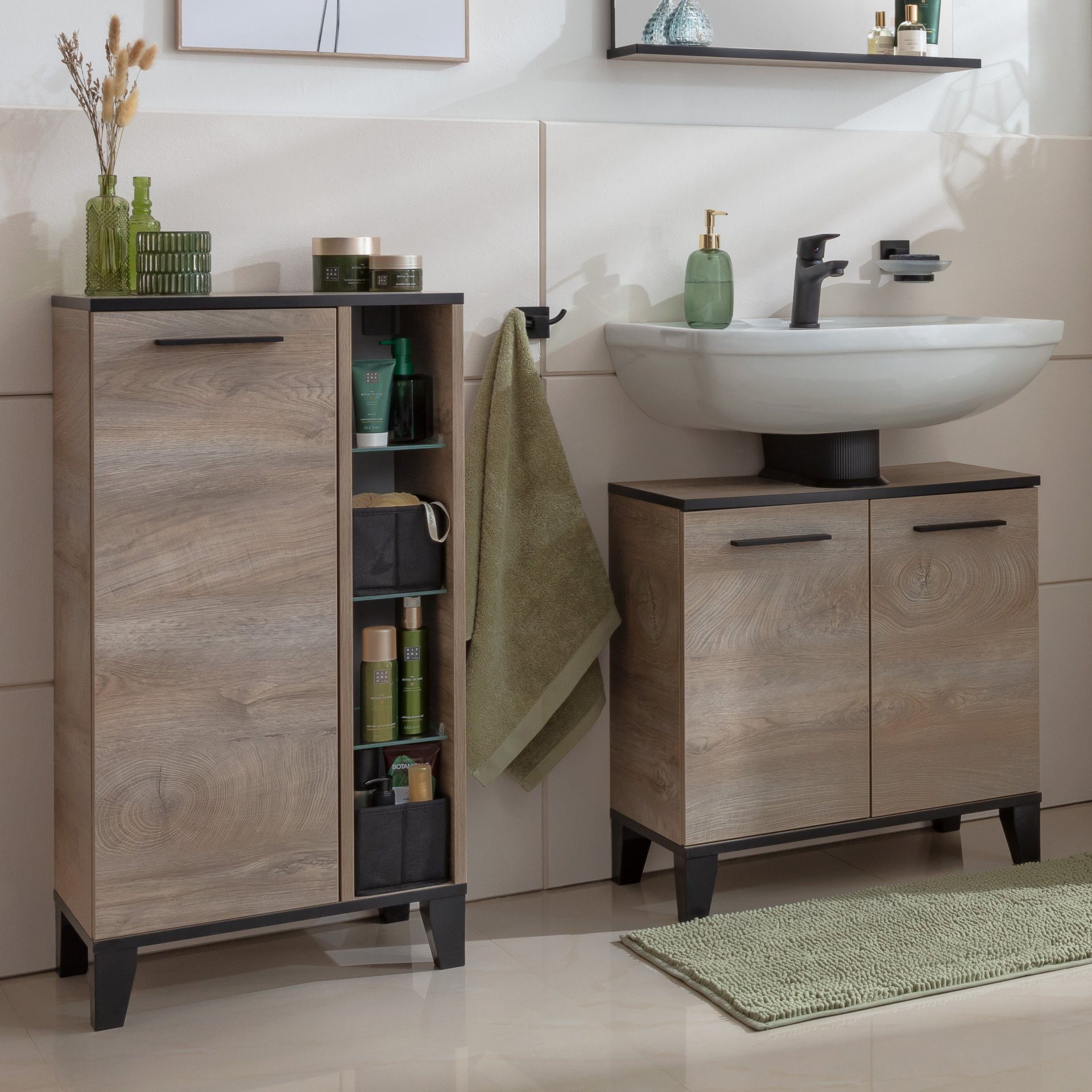 FACKELMANN Badregal Midischrank, Badezimmerschrank, Stauraumschrank