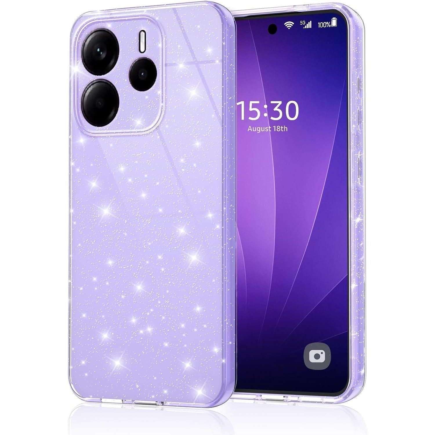 LuxusKollektion Handyhülle Handyhülle Glitzer TPU Silikon Xiaomi Redmi Note 14 4G EU Version Lila
