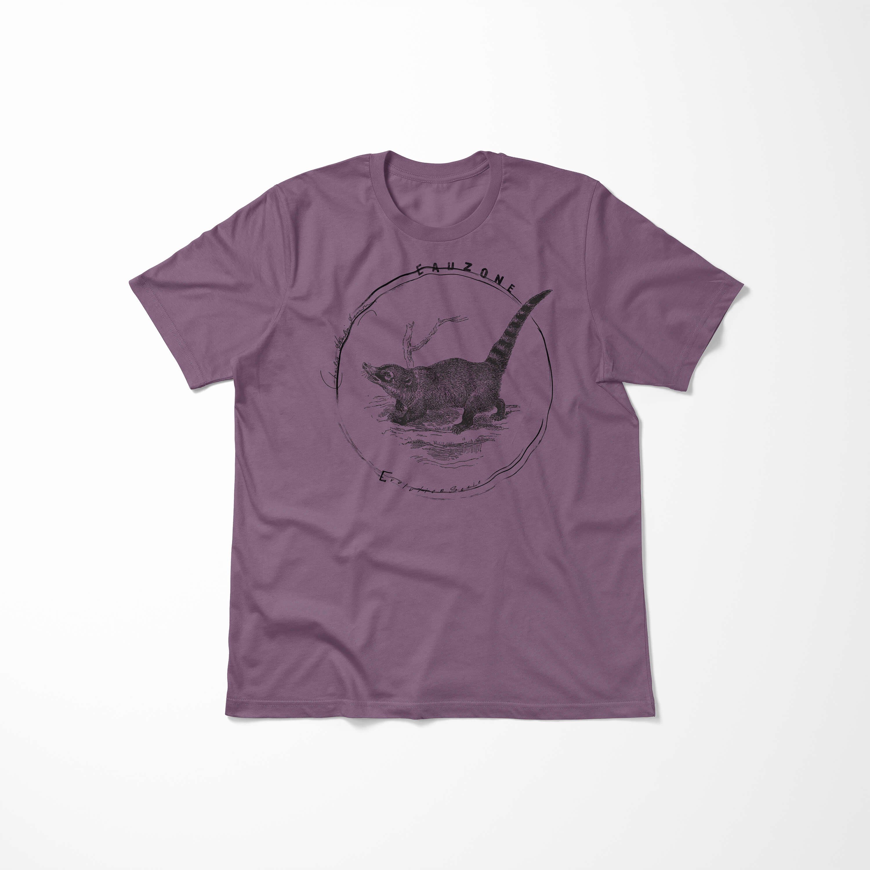 Herren Sinus Evolution T-Shirt Nasenbär Art T-Shirt Shiraz