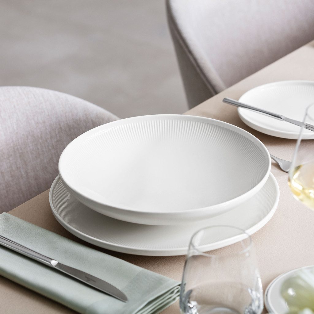 Villeroy & Boch Suppenteller Afina Salat-/Servierschüssel 25 cm ø, (1 St), Premium Porcelain, mikrow.- & spülm.sicher, Made in Germany