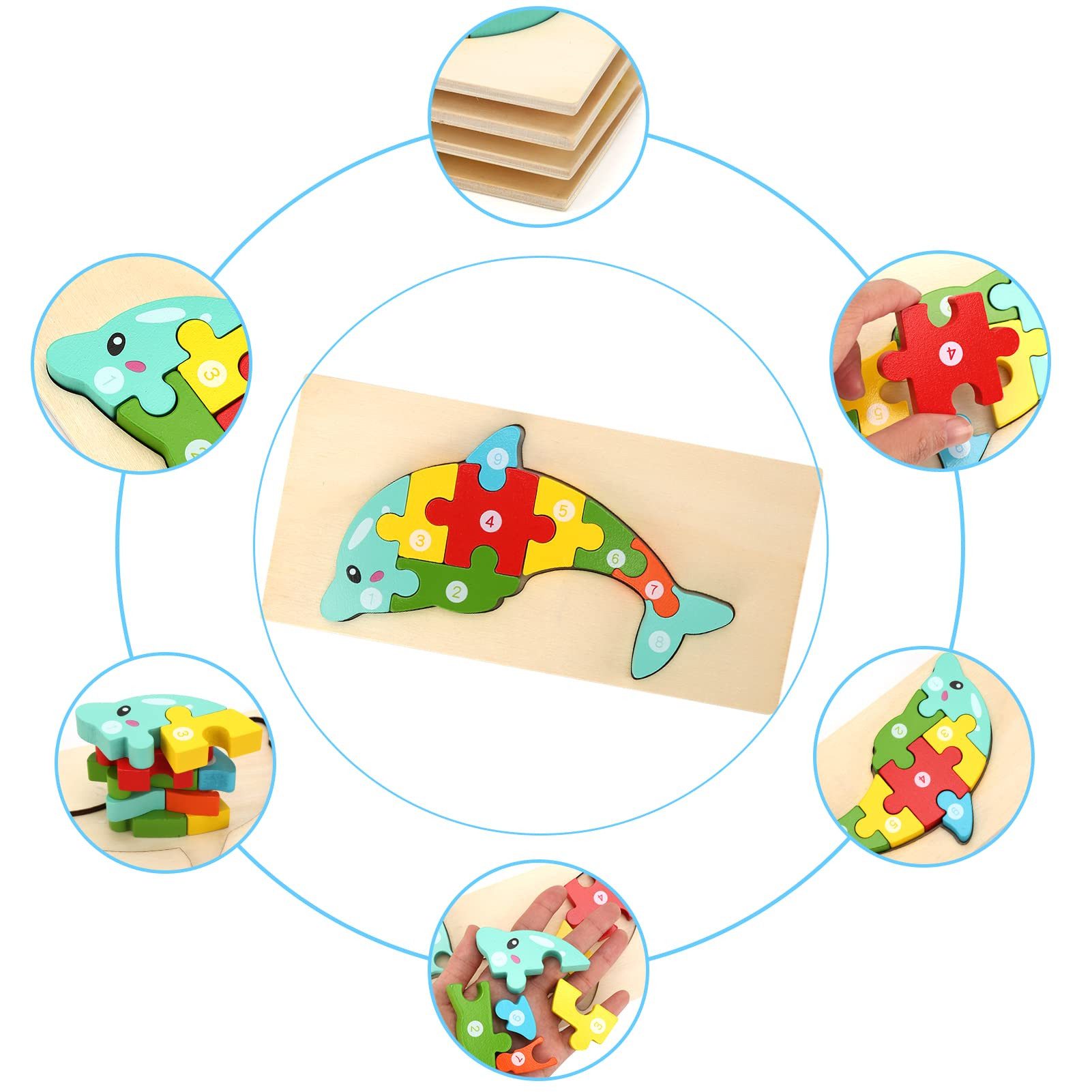 FOUORTUNATE-BEE Lernspielzeug Montessori-Puzzle für Kinder ab 3 Jahren, 4-teiliges Lernspielzeug (4-St), Frühes Lernspiel & Geschenk für Jungen und Mädchen ab 3 – Bild 5 von 5