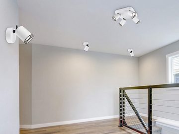 meineWunschleuchte LED Wandstrahler, LED wechselbar, 1x austauschbares GU10 LED mit 5 Watt, 400 Lumen, Warmweiß, innen klein-e Wandleuchte Lichtspots Treppenhaus & Treppenaufgang Ø6cm
