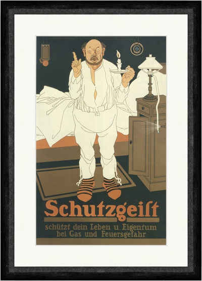 Kunstdruck Werbung für das Alarmsystem von Schutzgeist Klinger Faks_Plakatwelt 9, (1 St)