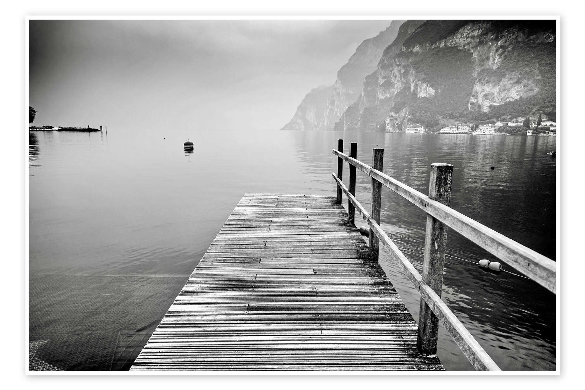 Posterlounge Wandbild Holzbrücke am Gardasee in Italien, Editors Choice, erhältlich als Poster, Leinwandbild, Wandsticker oder Acrylglasbild