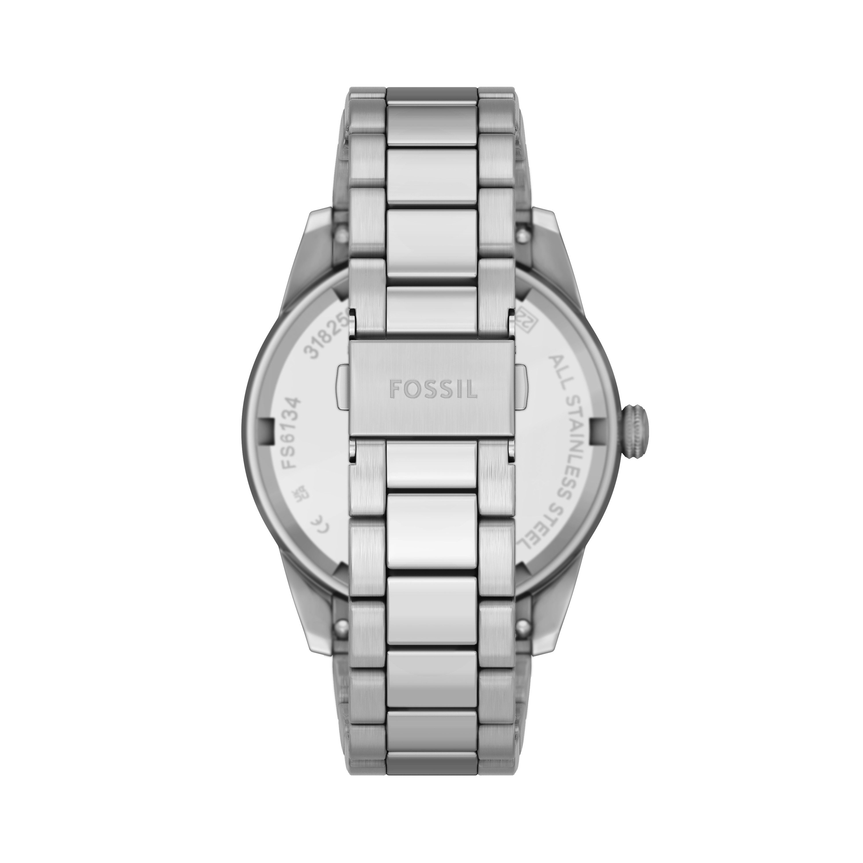 Fossil Quarzuhr Pearson FS6134, Armbanduhr, Herrenuhr, Edelstahlarmband, analog, Tag, Wochentag