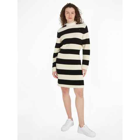 Tommy Hilfiger Strickkleid CO CARDI STITCH SWT DRESS mit Logostickerei