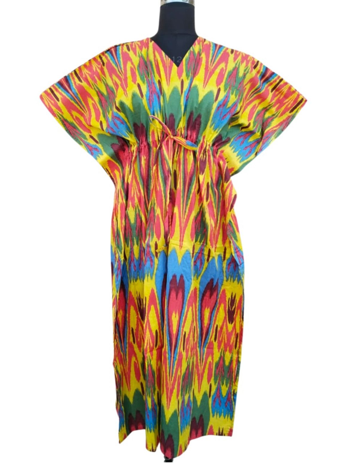 Kaftan ABSTRACT IKAT PRINT COTTON KAFTAN