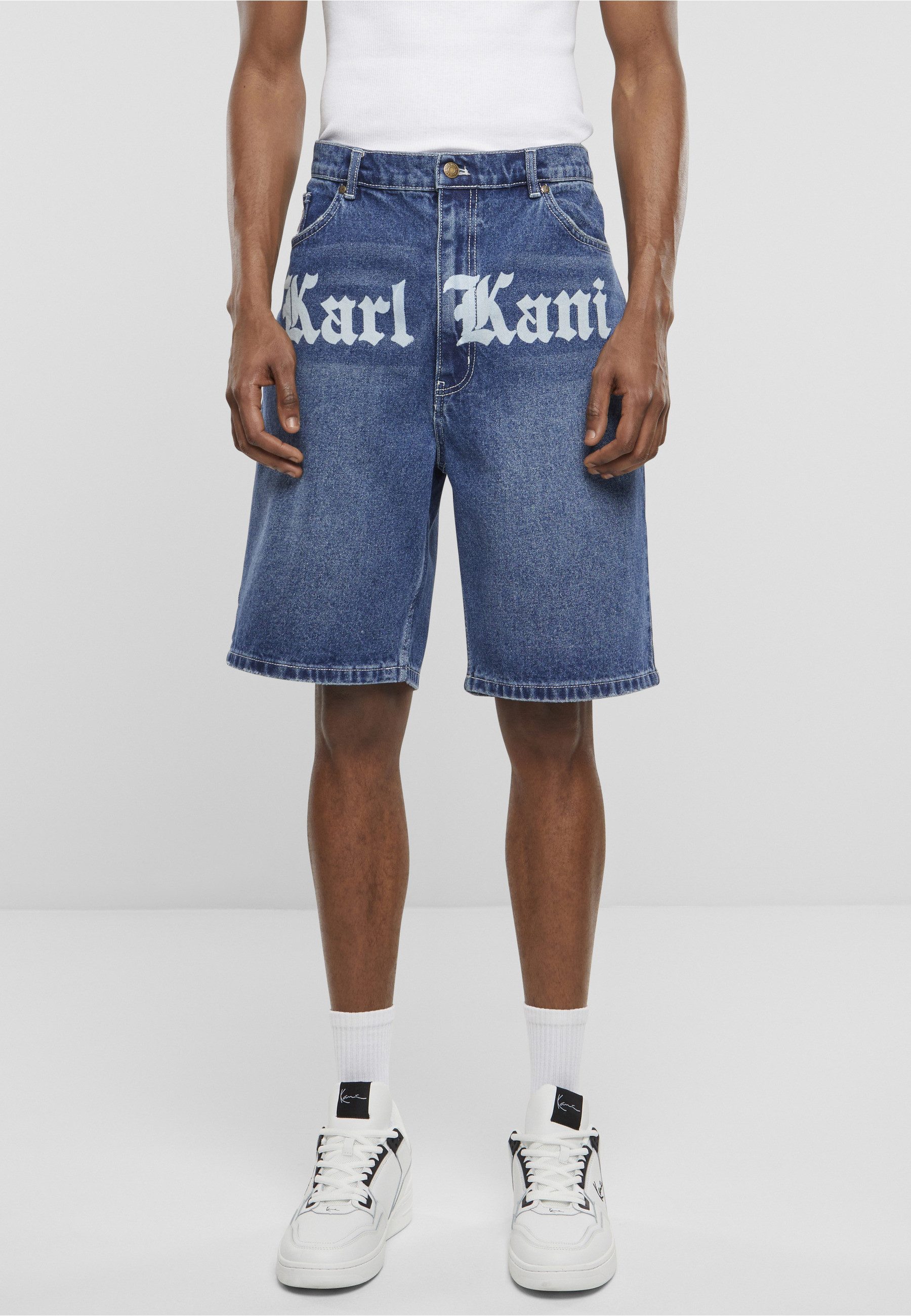 Karl Kani Shorts Karl Kani Herren Karl Kani OG Old English Denim Shorts (1-tlg)