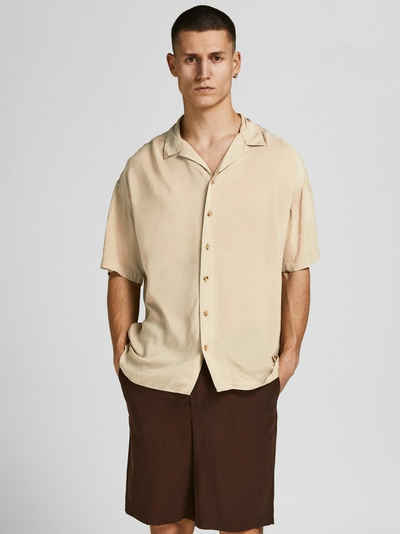 Jack & Jones Kurzarmhemd Leichtes Kurzarm Hemd Sommer Oberteil JWHTROPIC 6008 in Sand