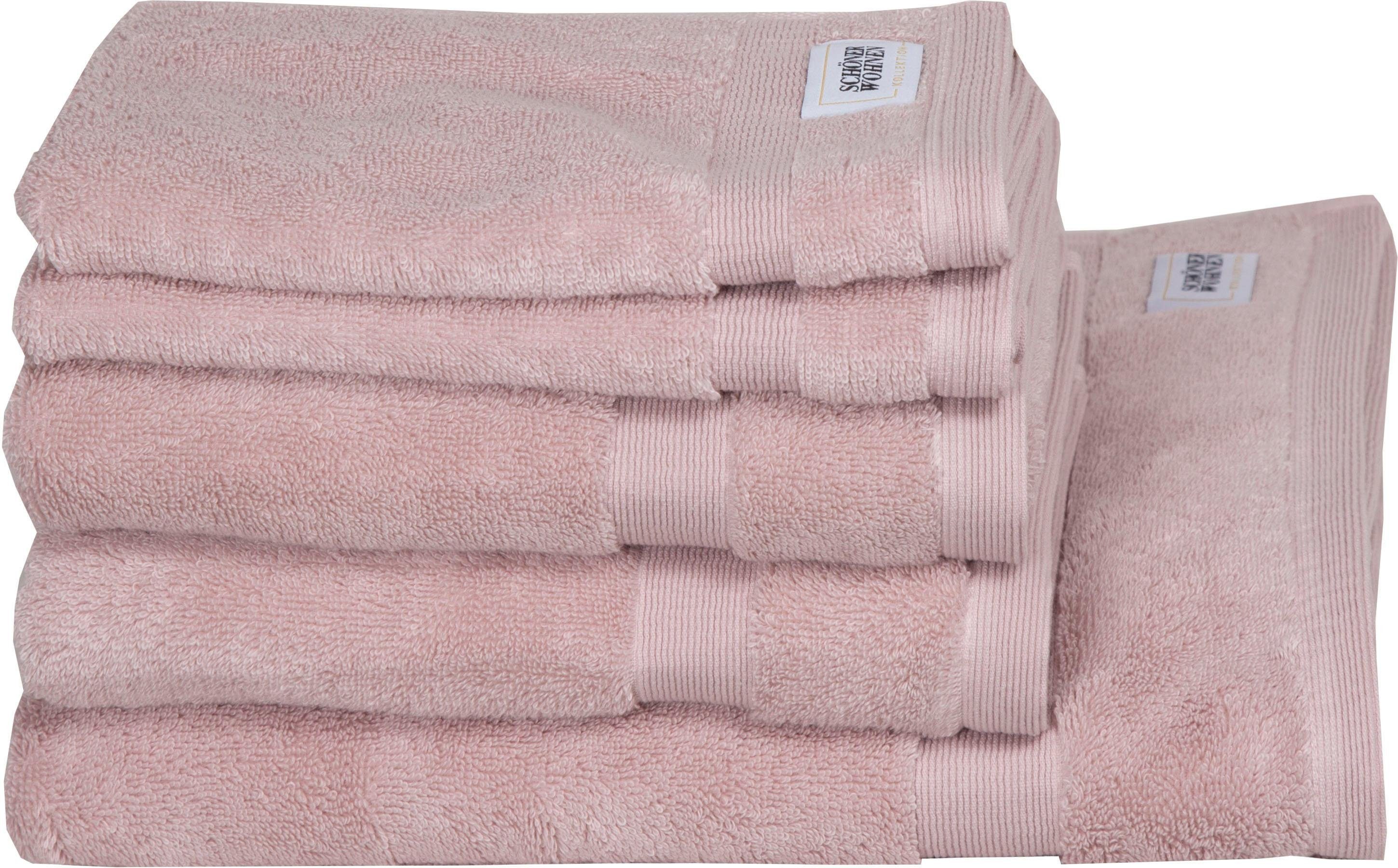 SCHÖNER WOHNEN-Kollektion Handtuch (Set, Set trocknende Cuddly, Frotteevelours, 5-tlg), rosa schnell Airtouch-Qualität