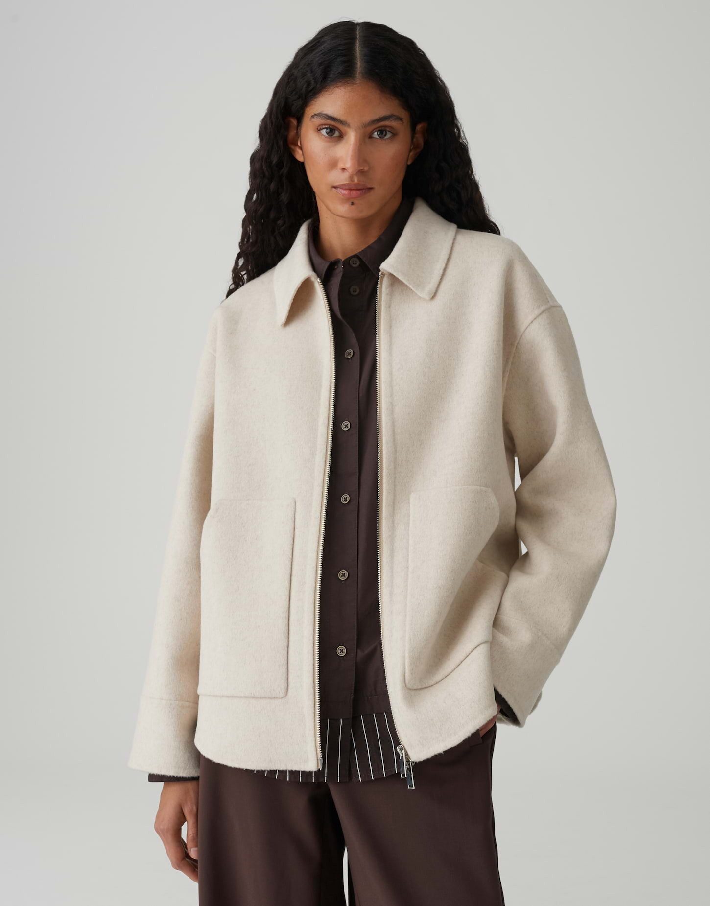 OPUS Wolljacke HILLVYN aus hochwertigem Wolle Mix Weite Passform, gerader S günstig online kaufen