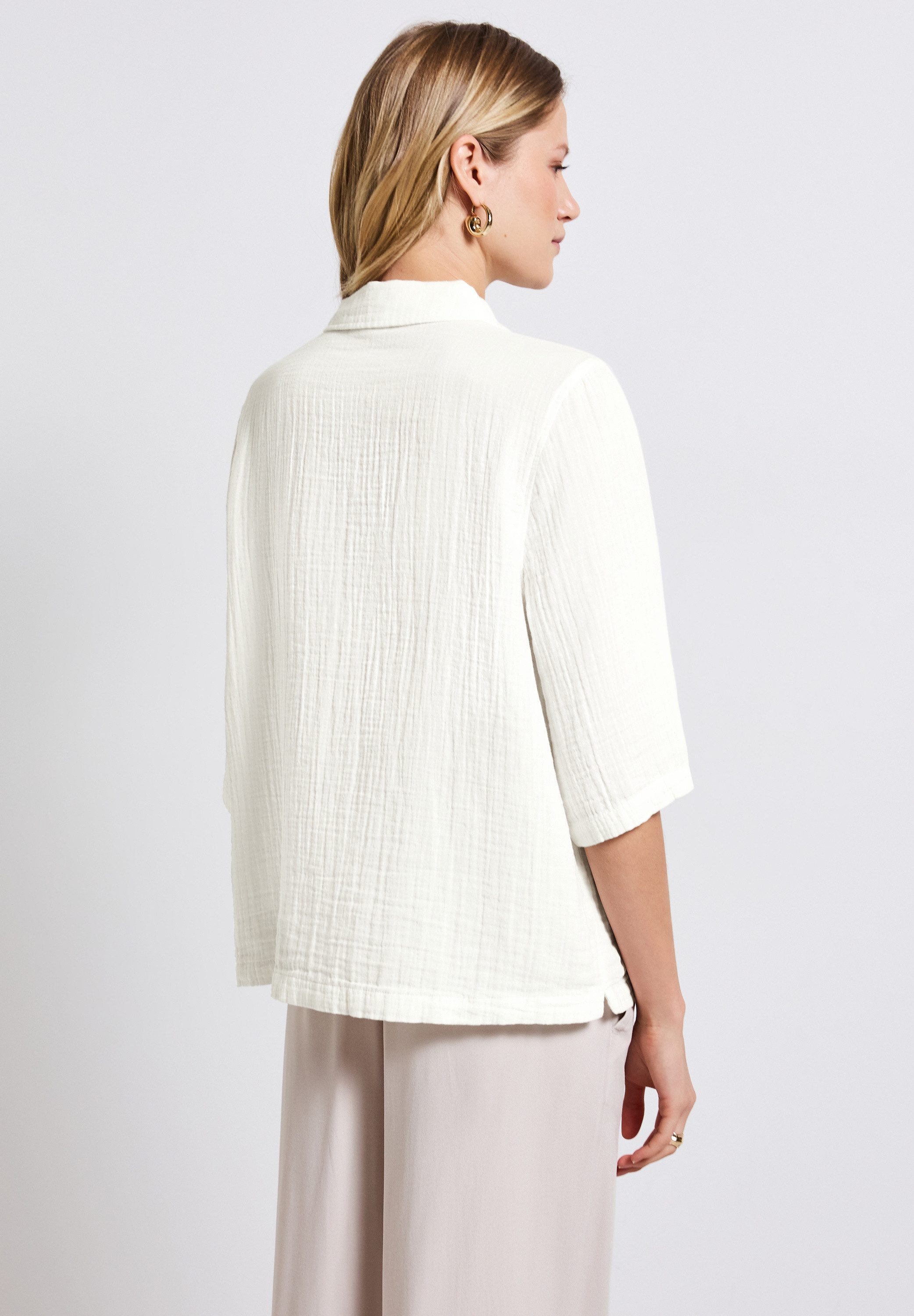 STREET ONE Hemdbluse im Musselin-Look günstig online kaufen