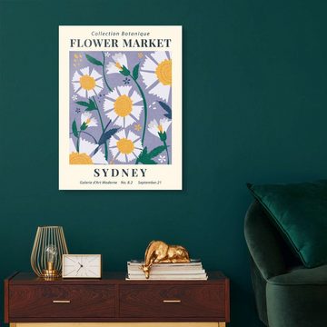 Posterlounge Acrylglasbild TAlex, Flower Market Sydney, Wohnzimmer Modern Illustration