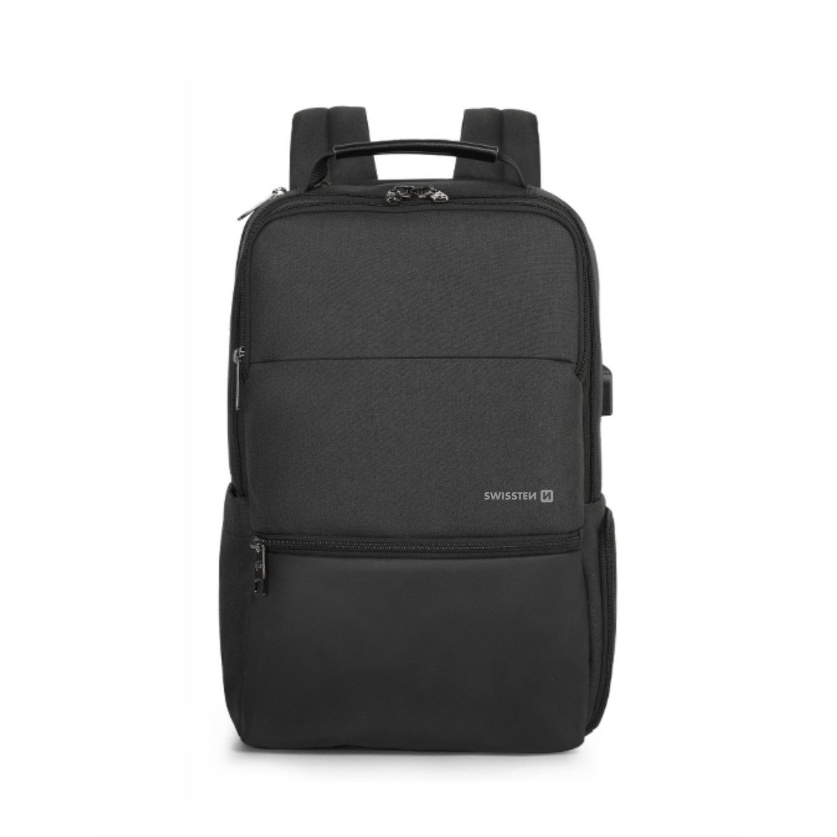 SWISSTEN Notebook-Rucksack, Laptoprucksack mit USB Ladeanschluss und Sicherheitsfach