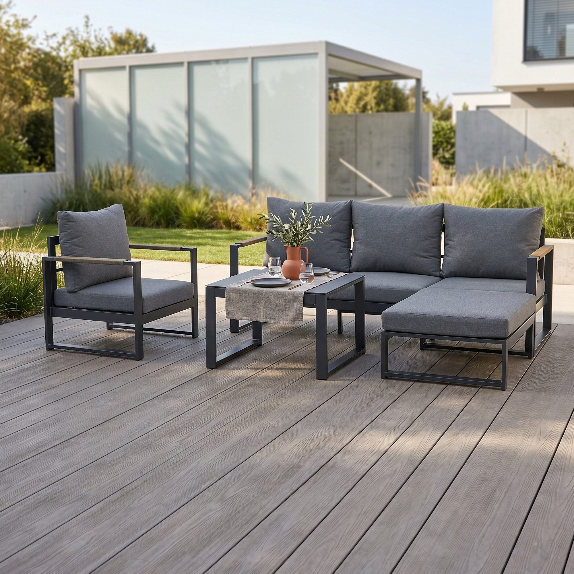 Gartenlounge-Set Lounge Set Elana 100% wetterfest dank Sunbrella®