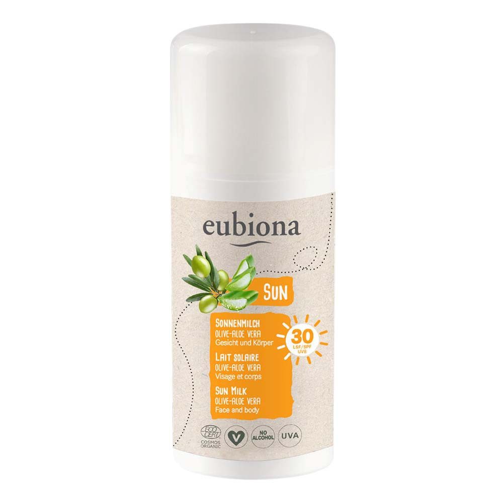 eubiona Tagescreme Sonnenmilch LSF30 - Olive-Aloe Vera 100ml