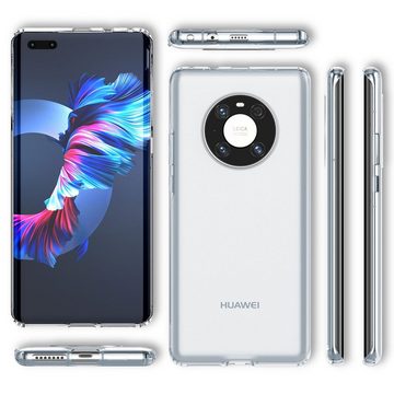 Nalia Smartphone-Hülle Huawei Mate 40 Pro, Klare Transparente Hybrid Hülle / Silikon Rahmen / Harte Rückseite / Super Transparent / Vergilbungsfrei / Stoßfest / Kratzfest / Dünne Durchsichtige Schutzhülle / Hardcase Hardcover Etui Handy-Tasche Phone Bumper