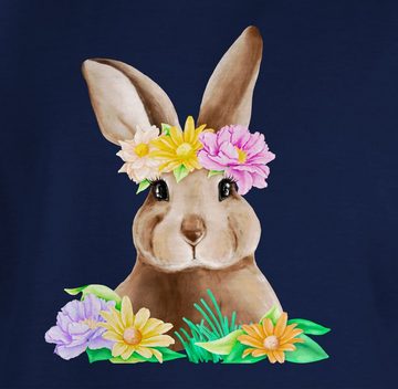 Shirtracer T-Shirt Hase mit Blumen Geschenk Ostern