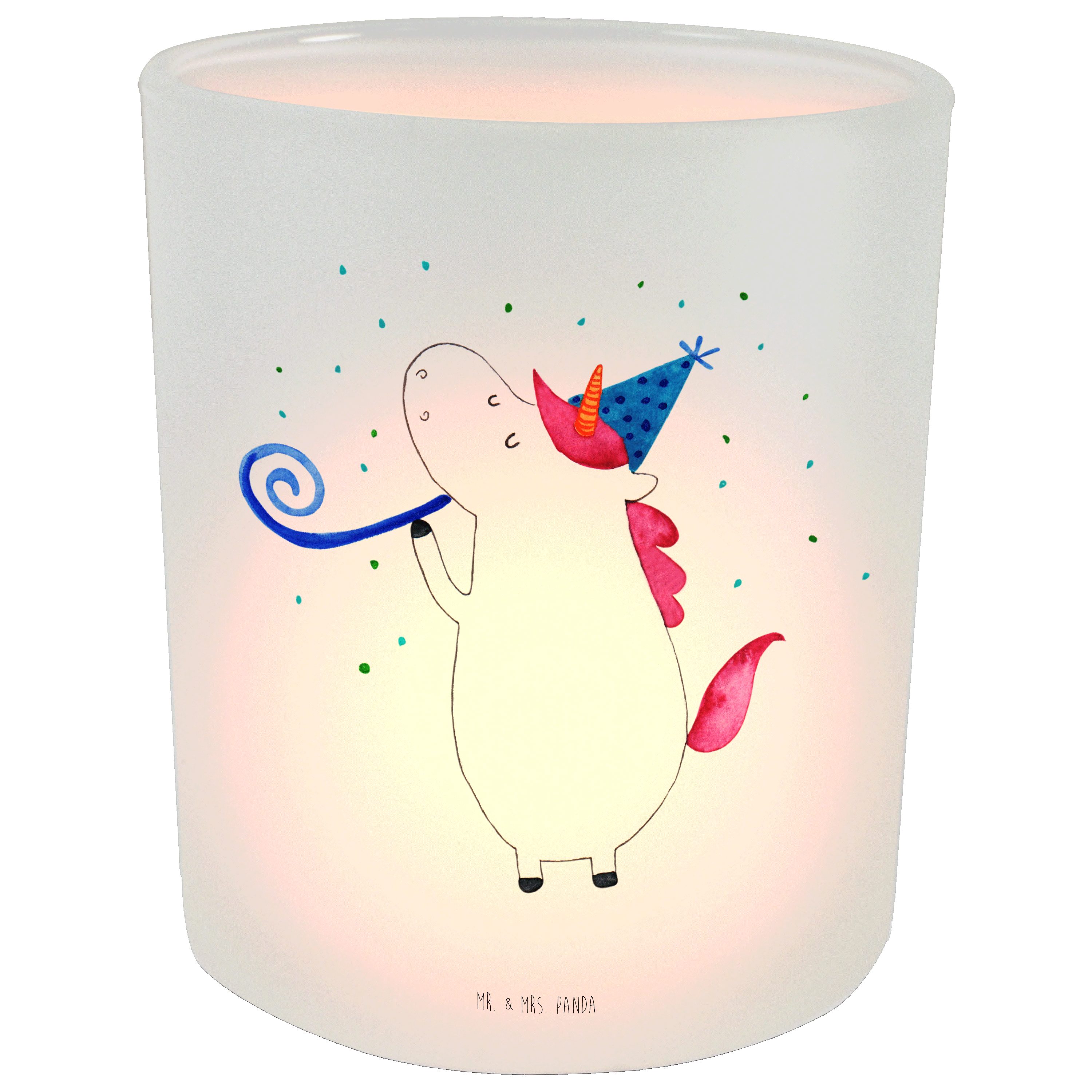 Mr. & Mrs. St) (1 Teelic Geschenk, Transparent Fest, - Kerze, Party Windlicht Windlicht Panda Einhorn 