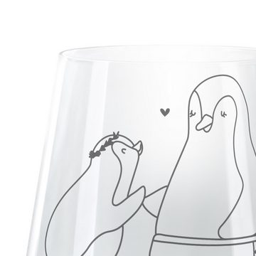 Mr. & Mrs. Panda Windlicht Pinguin mit Kind - Transparent - Geschenk, Teelichthalter, Papa, Vate (1 St), Handarbeit mit Liebe