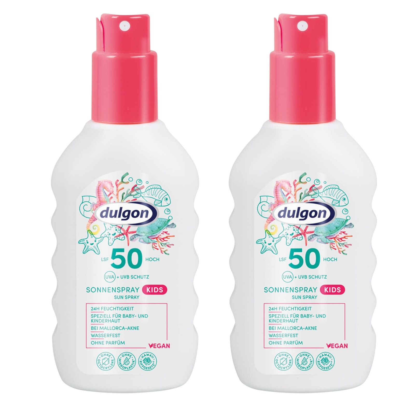 dulgon Sonnenschutzlotion 2 x dulgon Sonnenspray Kids LSF 50 Speziell für Baby- & Kinderhaut Veg