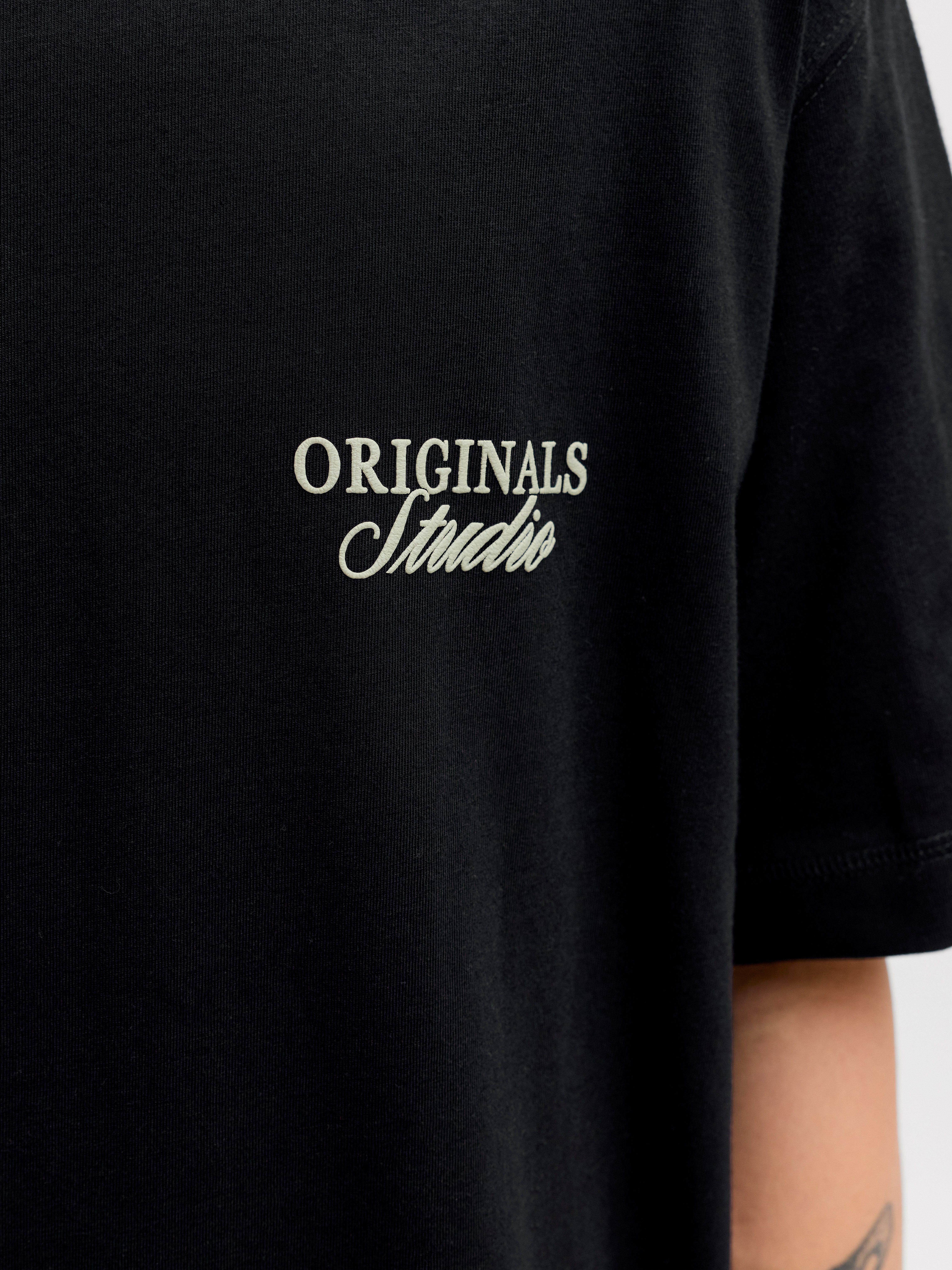 Jack & Jones Rundhalsshirt JORNORREBRO TYPO TEE SS CREW NECK NOOS Baumwolle, relaxed fit – Bild 4 von 5