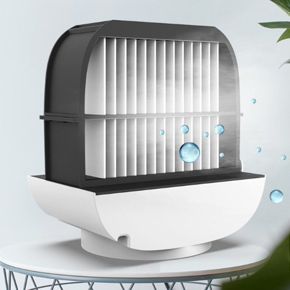XDeer Designheizkörper Mobile green 3, Lüfter Desktop Wasserkühlung Kühlventilator Klimageräte,Tragbarer Mini Luftkühler mit mit Windgeschwindigkeiten,LED