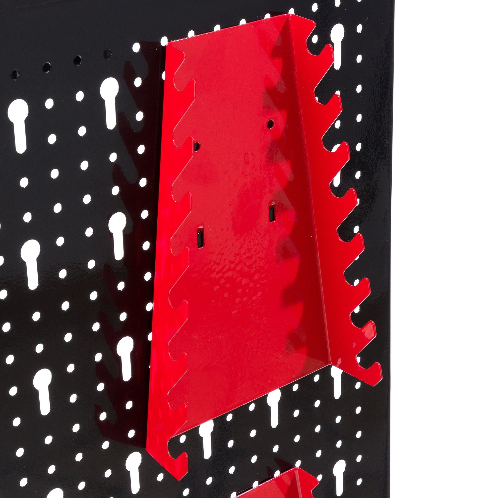Arebos Lochwand Werkzeugwand dreiteilig, 17-teiliges 17 Rot/Blau, (Set) mit Haken, 3 Stk., Hakenset Schwarz/Rot