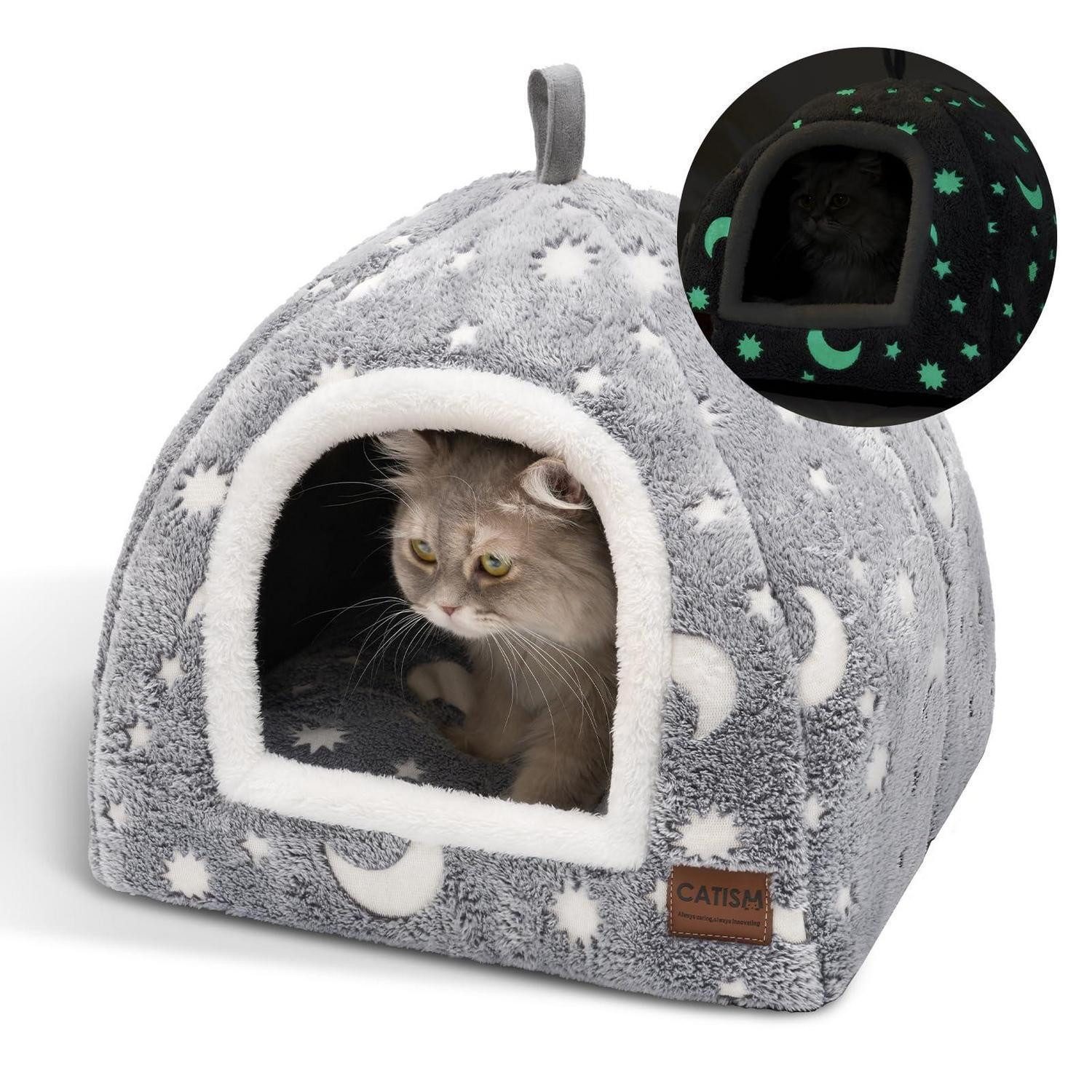 LuxusKollektion Katzenhaus Katzenhöhle Leuchtend Grau 40x40cm