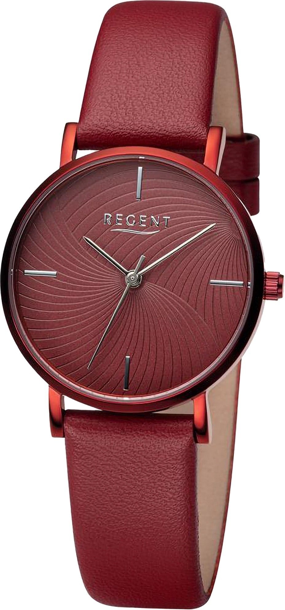 Regent Quarzuhr Regent Armbanduhr groß Damen Analog, extra Damen 32mm), (ca. Armbanduhr rund, Lederarmband