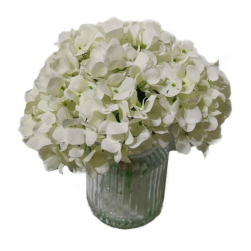 Kunstblume Hortensie Weiß in Vase Kunstblume Flora Hortensie, HTI-Living, Höhe 36 cm