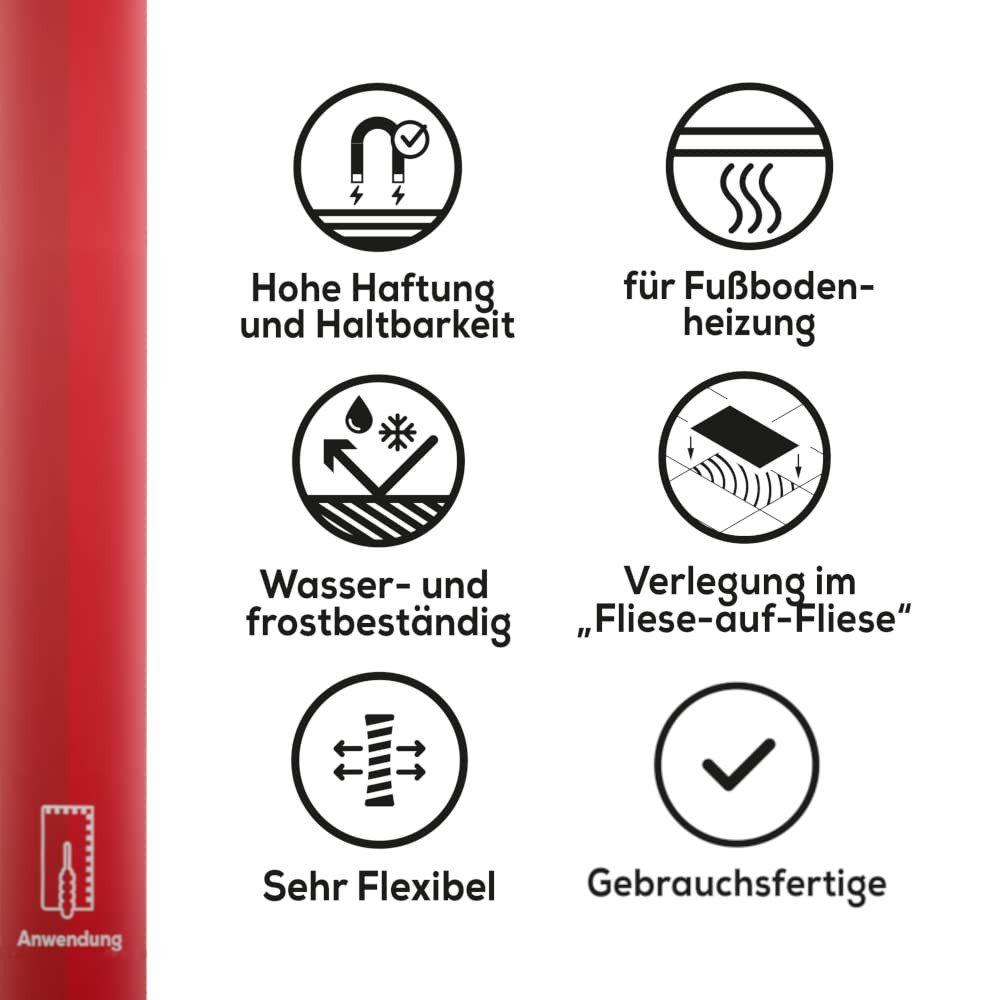 simpleBAU Dichtstoff Fertigfliesenkleber 15KG Universal + 1L Grundierung