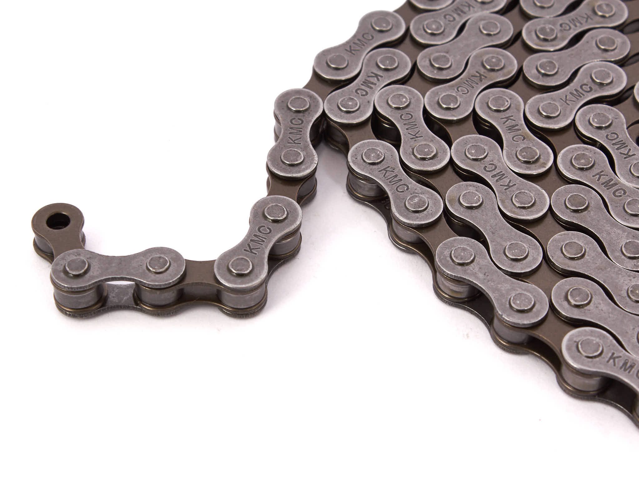 KHEbikes Fahrradkette KMC Ventura BMX Kette 1/2" x 1/8", 112 Glieder, grau (Kompatibel mit Eingang Fahrräder)