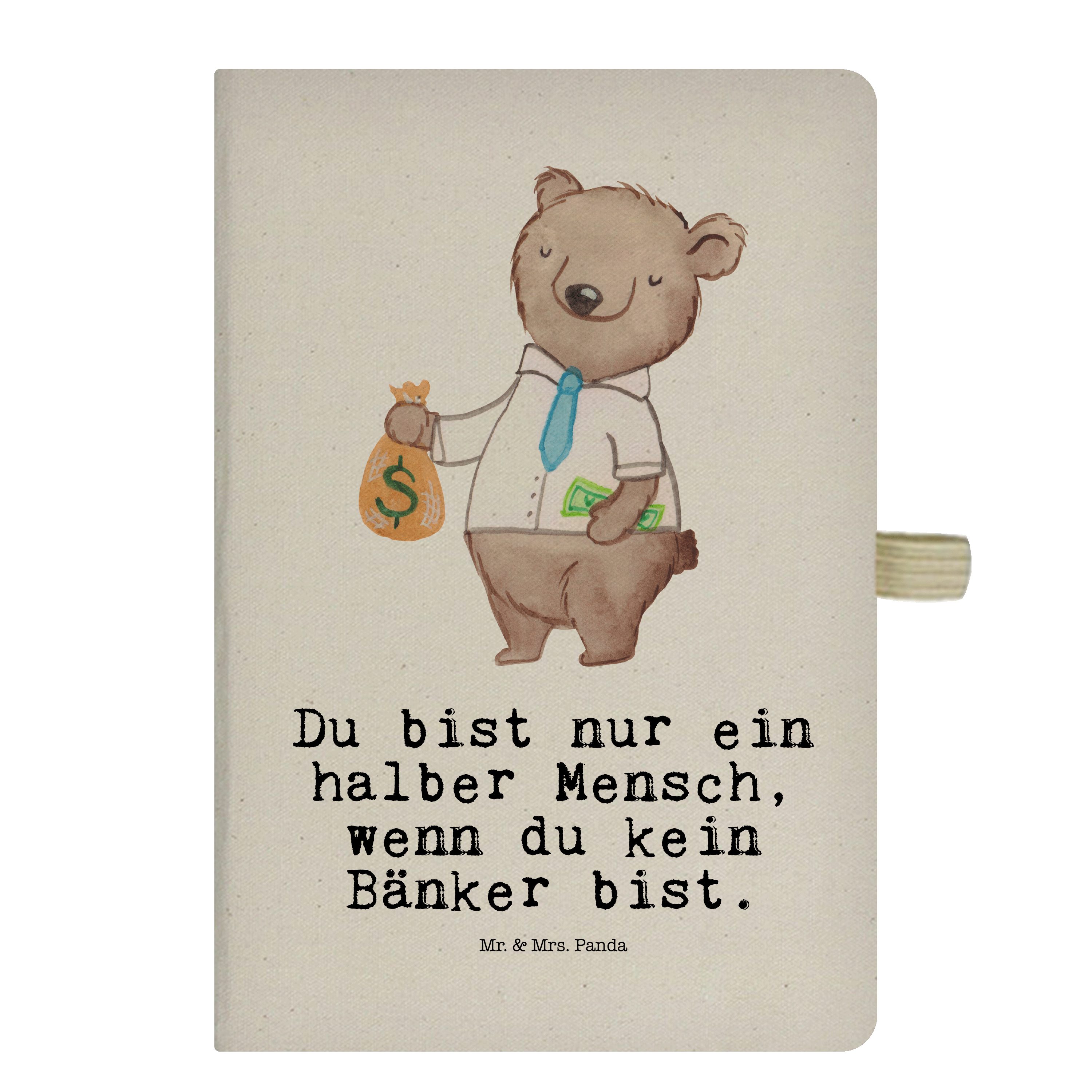 & Geschenk, - & - Rente, Mr. Mr. Panda Ausbildung, Adressbu Notizbuch Panda Herz Transparent Mrs. Bänker Mrs. mit