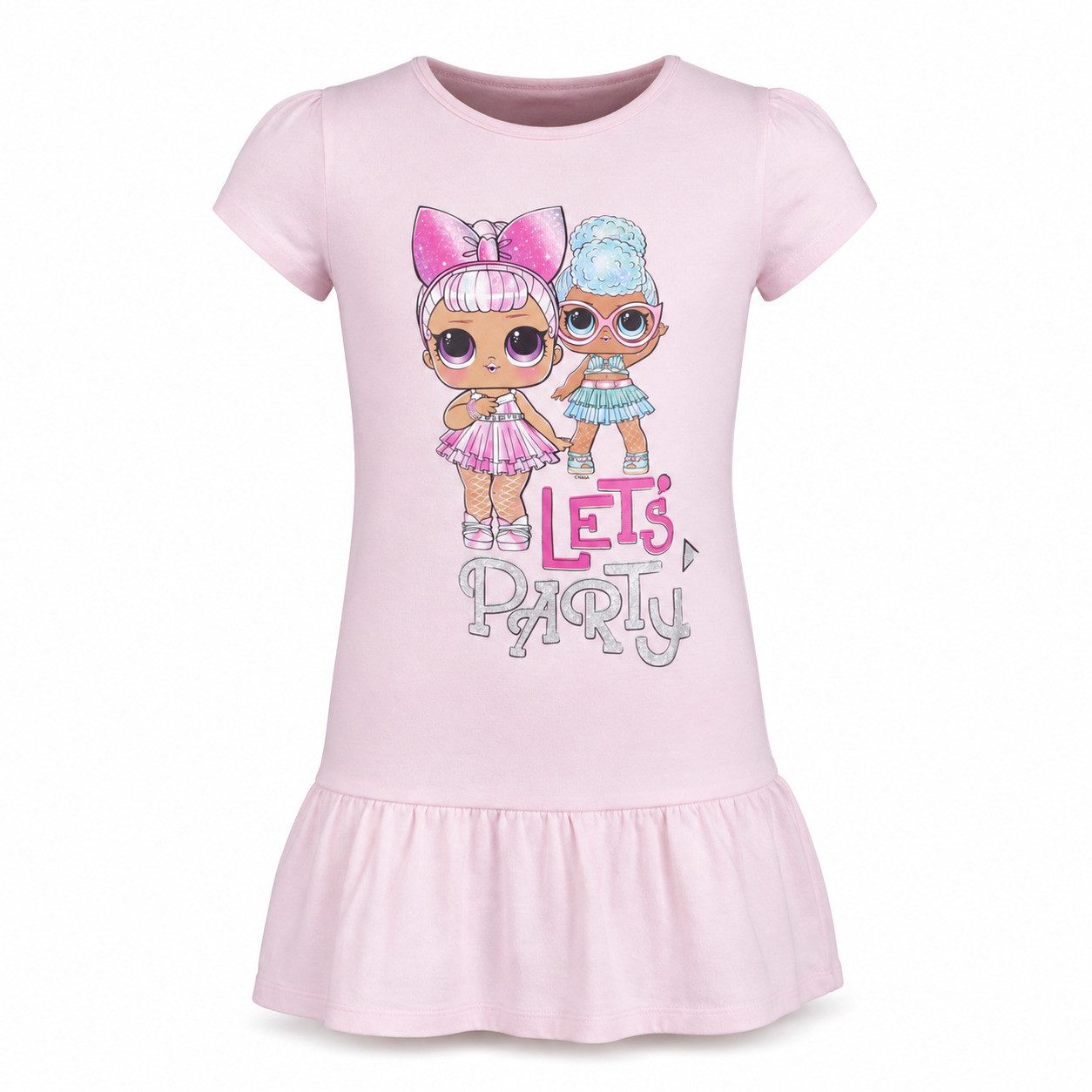 L.O.L. SURPRISE! Sommerkleid LOL Surprise Kinder Sommerkleid Kleid kurz Rosa Gr. 104 100% Baumwolle