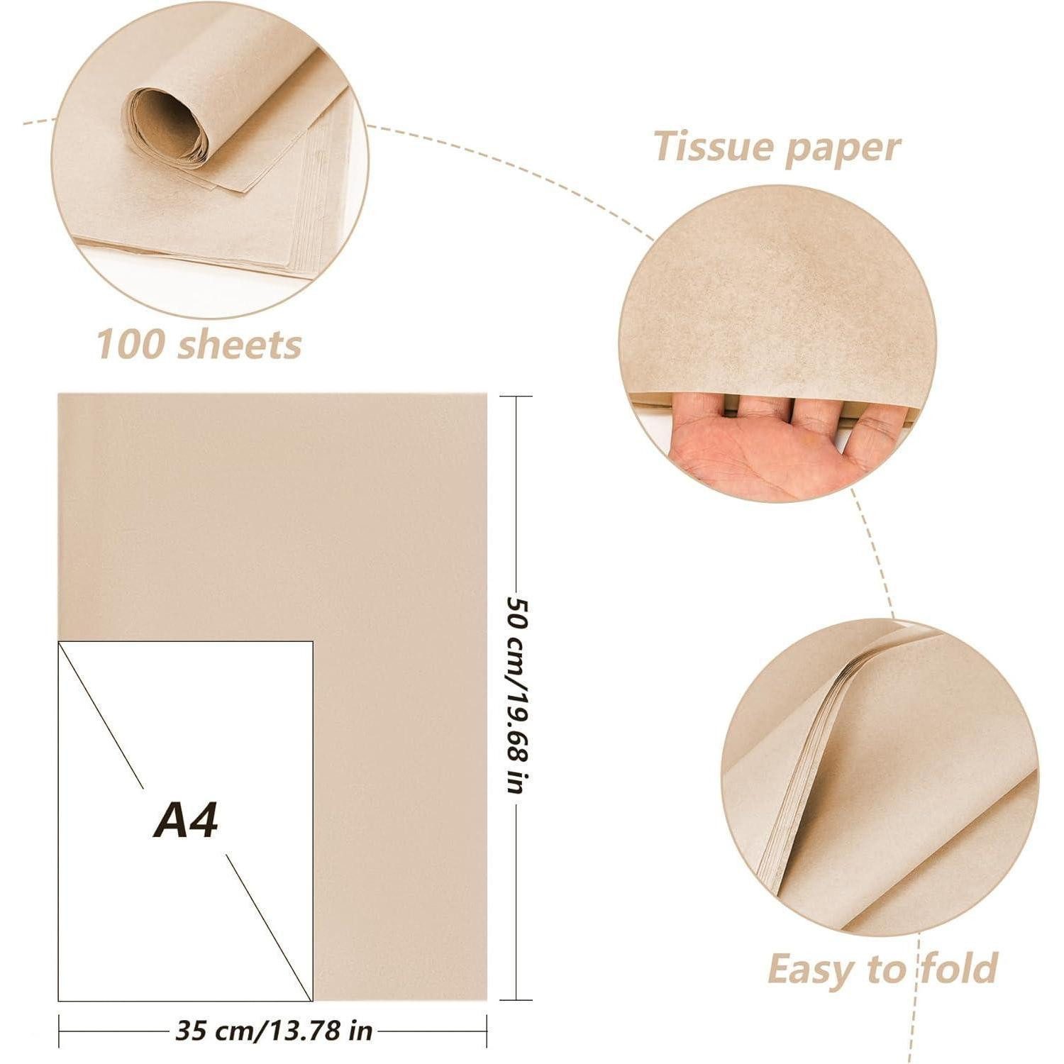 LuxusKollektion Geschenkpapier Seidenpapier 100 Blatt Packseide Geschenk 50x35cm braun