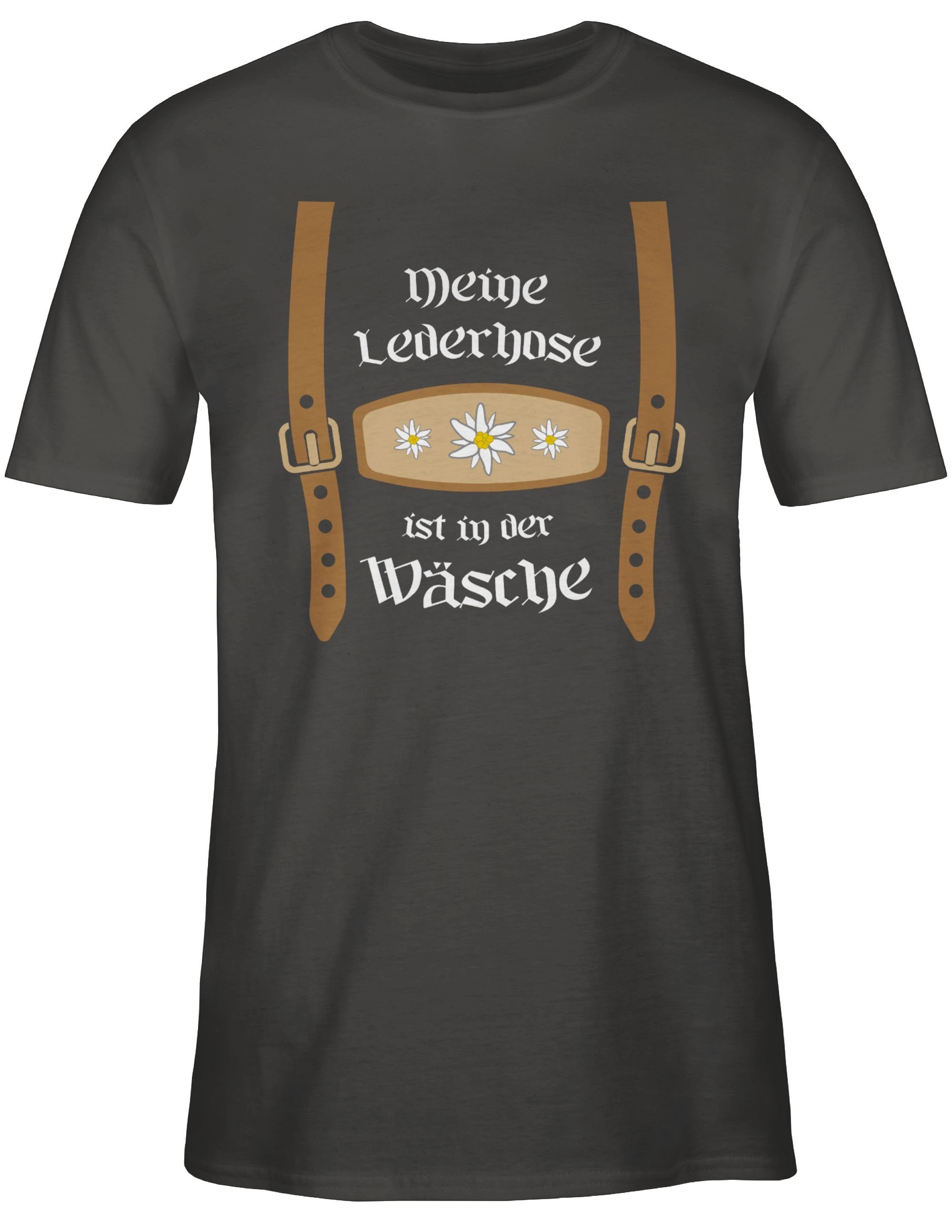 Shirtracer T-Shirt Mode für Herren Meine der 03 ist Oktoberfest Lederhose Wäsche in Dunkelgrau
