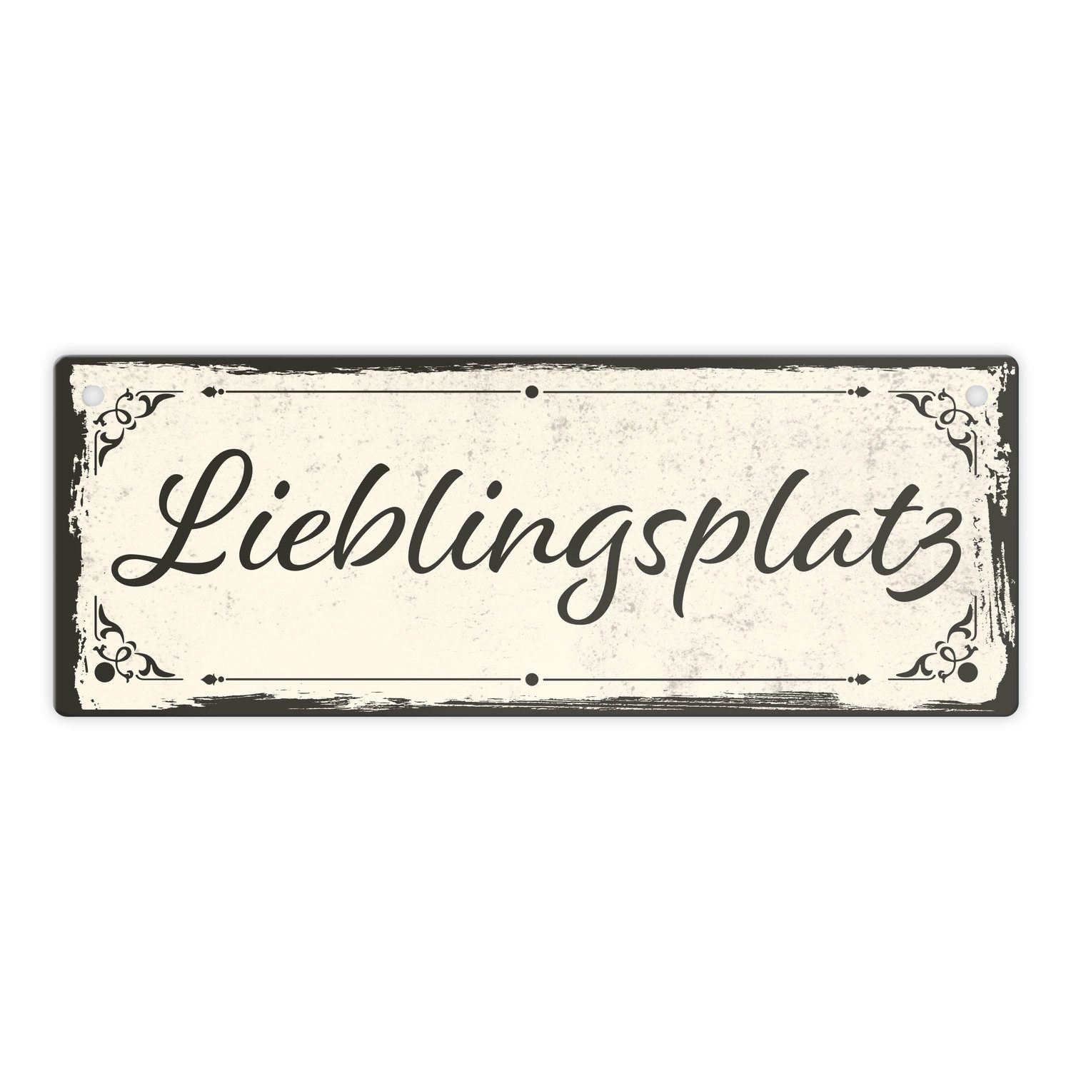 speecheese Metallschild Metallschild L in 10 5x28cm mit schönem Design Lieblingsplatz im Stil